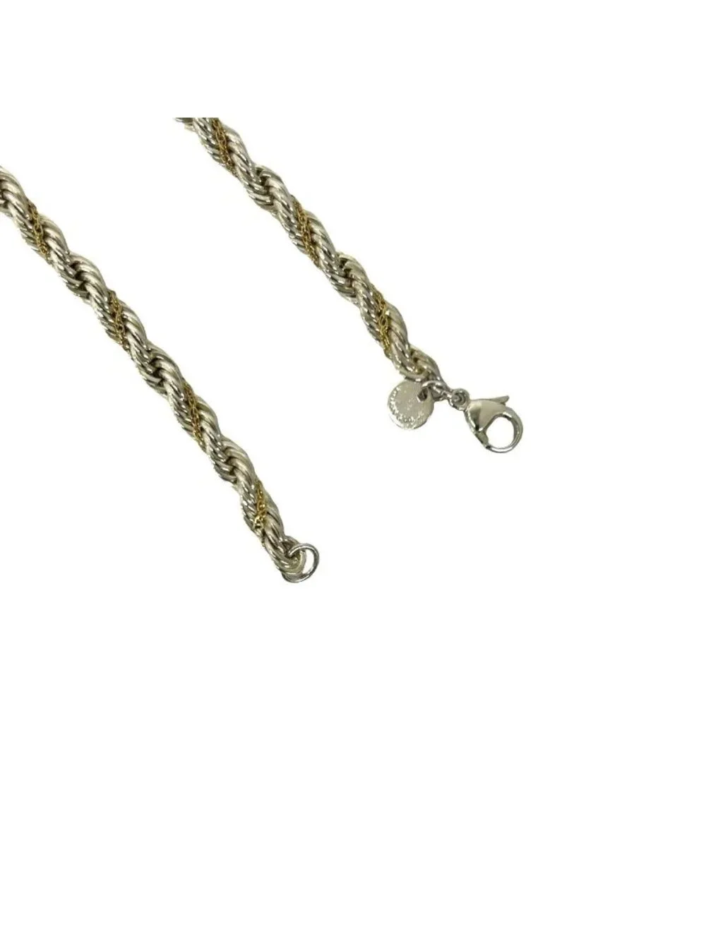 Tiffany & Co Twisted Rope Bra 925 Sterling Silver Gold 18k Bracelet